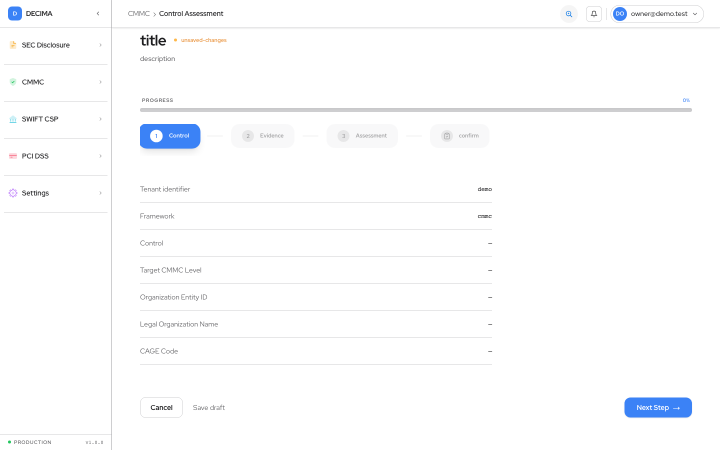 Step 3 — Assessment, as shown in DECIMA