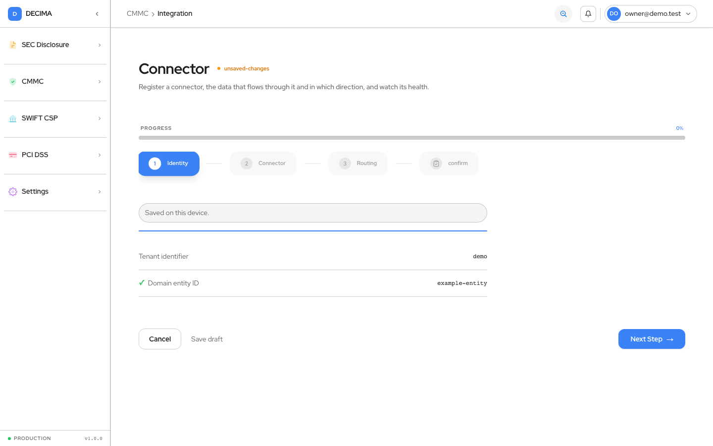 Step 2 — Connector, as shown in DECIMA