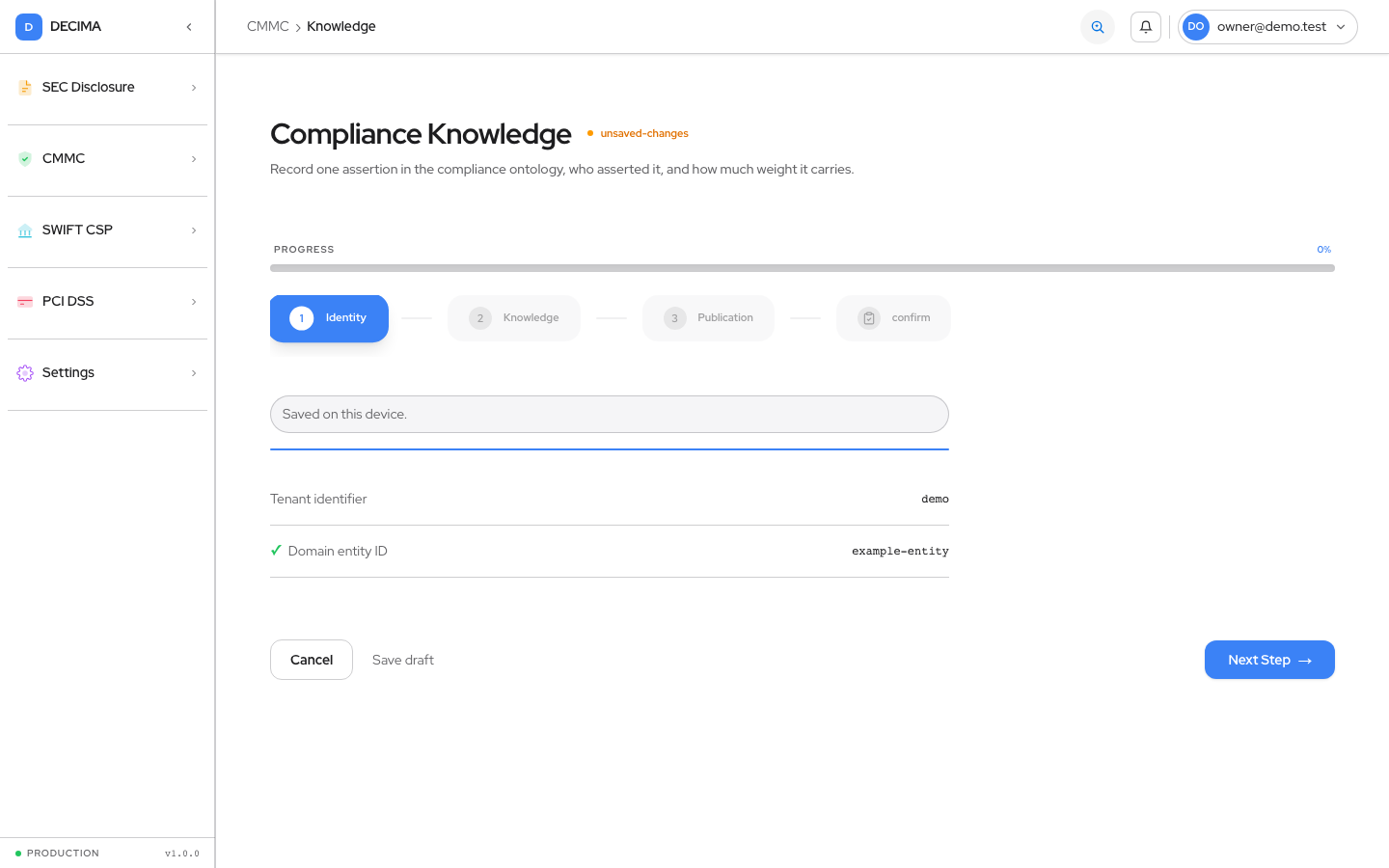 Step 2 — Knowledge, as shown in DECIMA