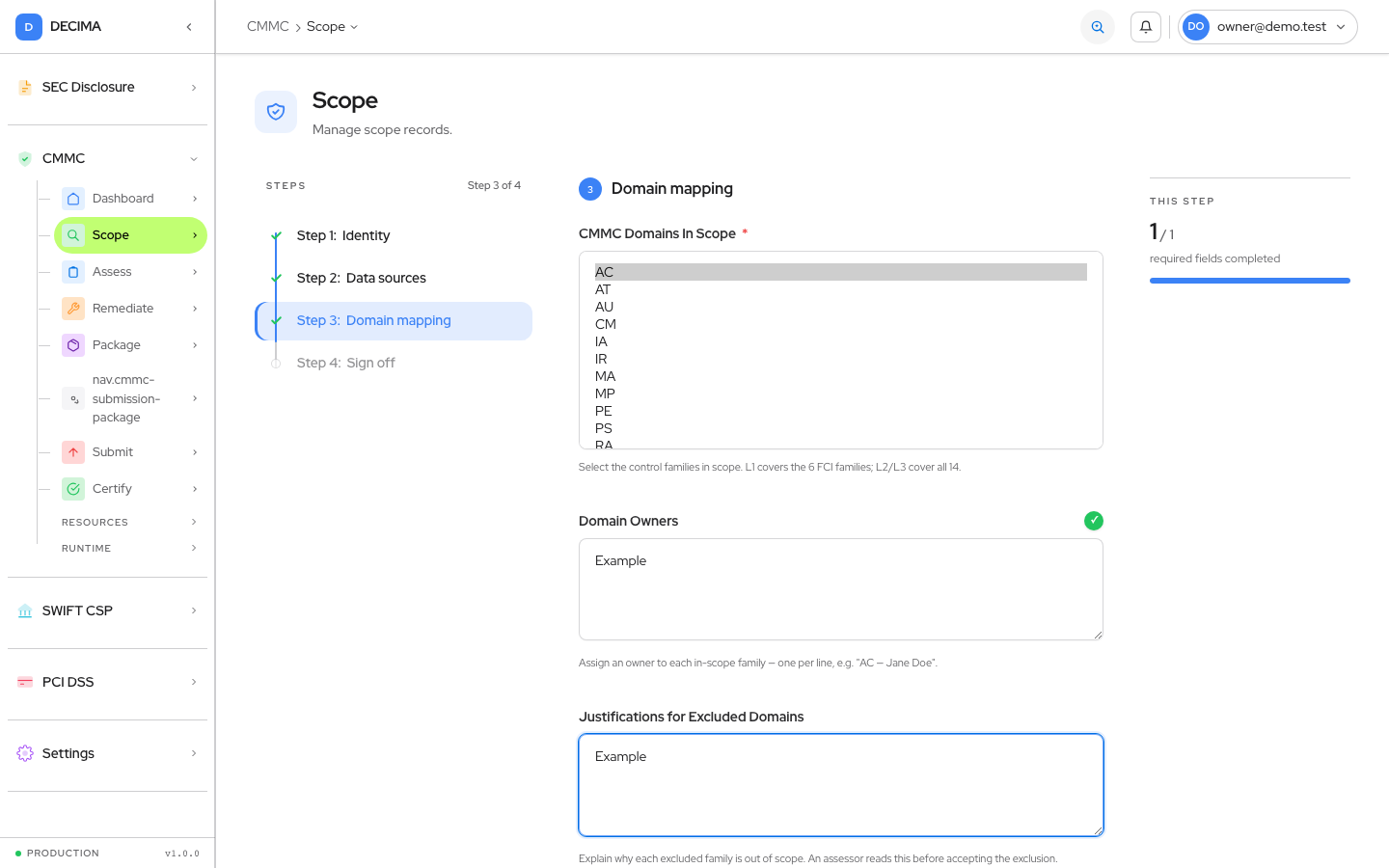 Step 3 — Data Sources, as shown in DECIMA