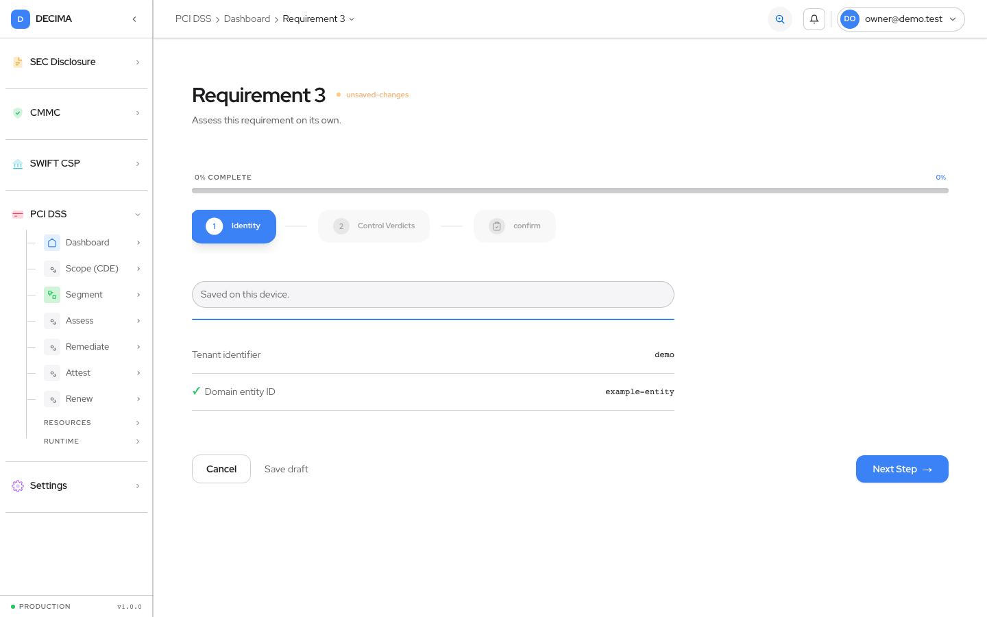 Step 5 — Verdicts, as shown in DECIMA