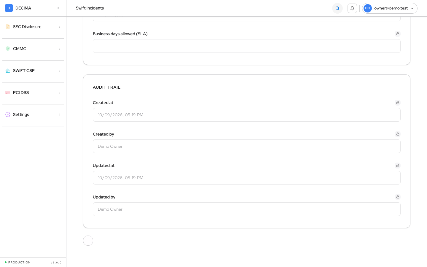 Step 8 — Audit, as shown in DECIMA