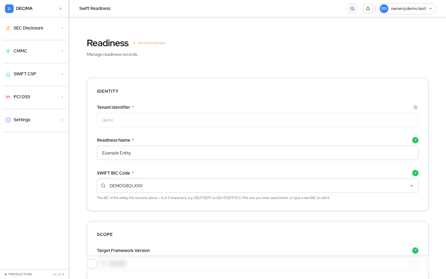 Step 1 — Identity, as shown in DECIMA
