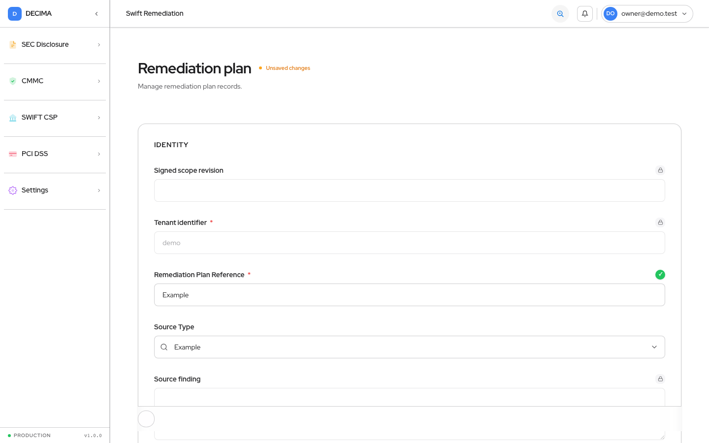 Step 1 — Identity, as shown in DECIMA