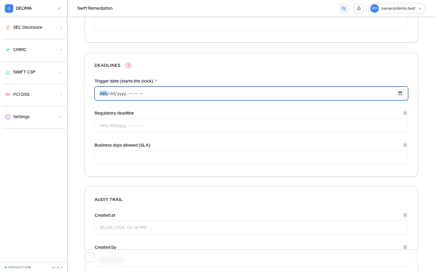 Step 6 — Acceptance, as shown in DECIMA